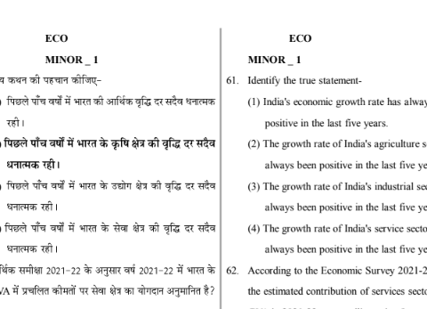 RAS Indian Economics Mcqs pdf 2023