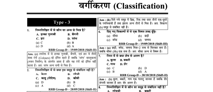 RRB JE Reasoning MCQS notes in Hindi pdf