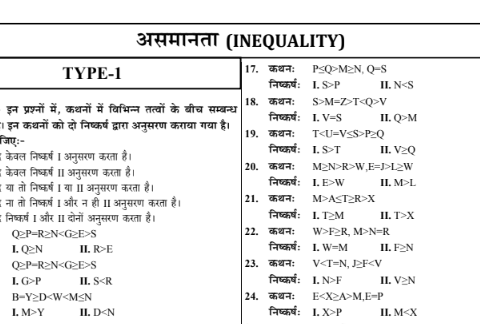 SSC GD Reasoning Question Answer pdf in Hindi