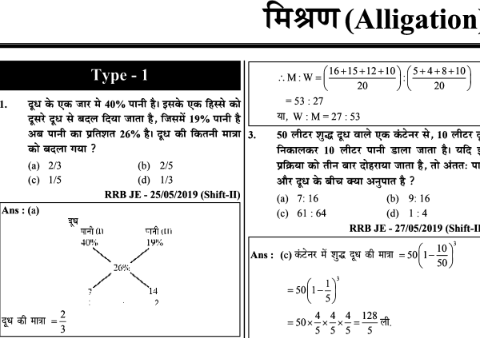 SSC Steno C & D Mathematics Question Answer pdf in Hindi