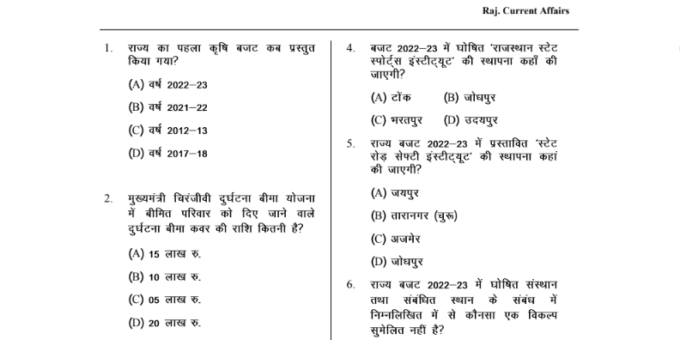January to December 2022 MCQ in Hindi pdf