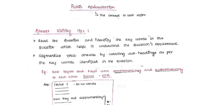 Public Administration handwritten notes in English pdf