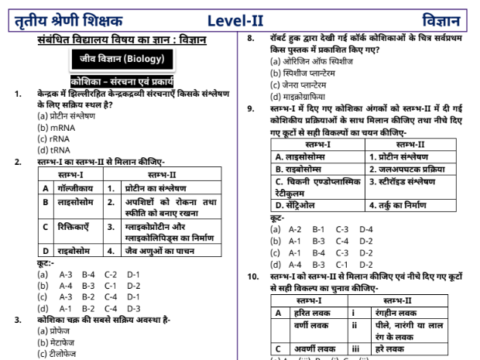 REET LEVEL-2 General Science Question Answer pdf in Hindi