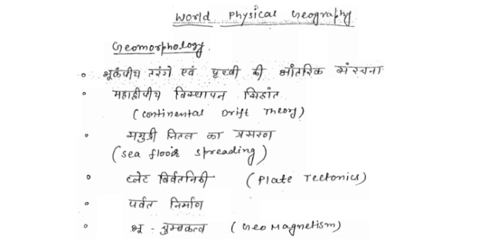 World Physical Geography notes in Hindi pdf for DSSSB