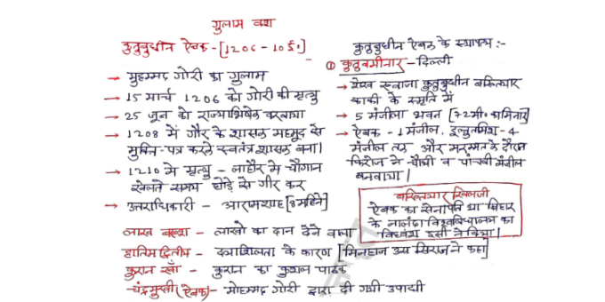 महत्वपूर्ण सल्तनत काल नोट्स पीडीएफ हिंदी में