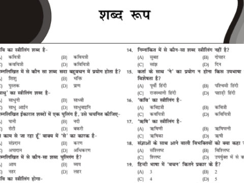 Hindi Grammar Q&A notes pdf for HC Chandigarh