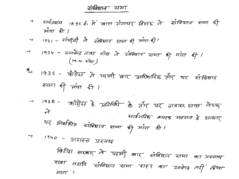 Indian Polity handwritten notes in Hindi pdf for Civil services exam