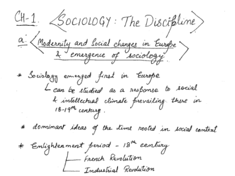 Sociology handwritten notes in English pdf 2023