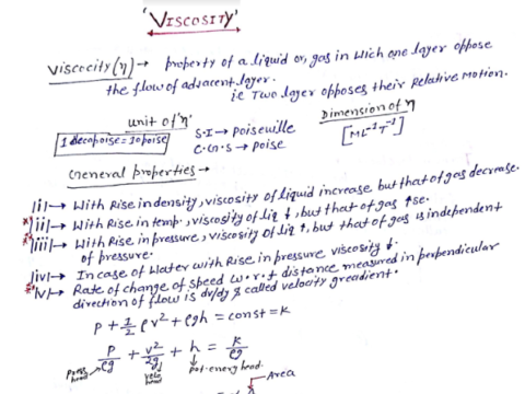 Viscosity handwritten notes pdf in English