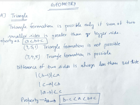 Geometry handwritten notes pdf in English for SSC CHSL