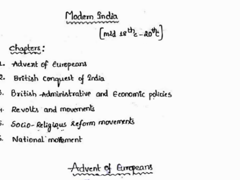 Modern History Handwritten Notes in English pdf for Civil Services