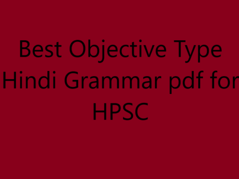 Best Objective Type Hindi Grammar pdf for HPSC