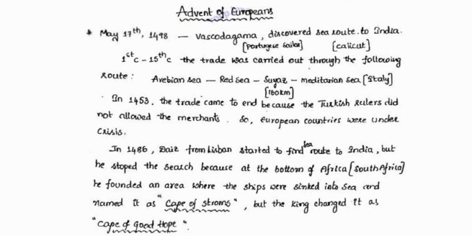 Modern History Handwritten Notes in English pdf for BSSC EXAM