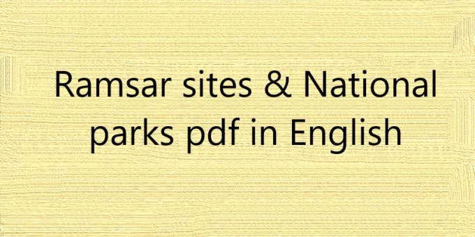 Ramsar sites & National parks pdf in English
