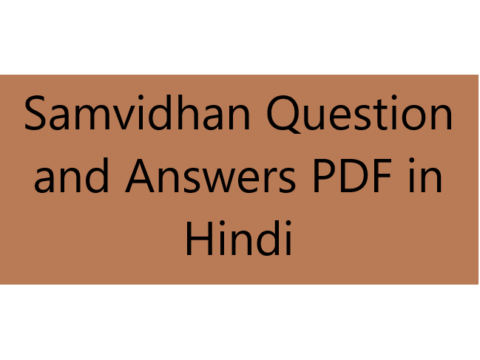 Samvidhan Question and Answers PDF in Hindi