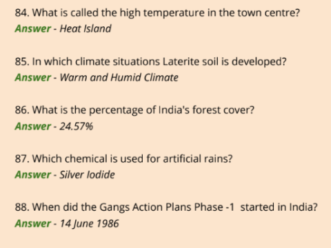 Top 100 Environmental Questions and Answers pdf for Quiz