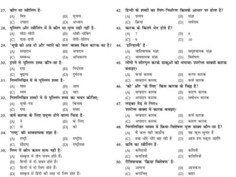 Bihar Teacher- Best Objective Type Hindi Grammar pdf