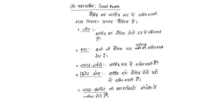 (MPESB)- International Relations handwritten notes in Hindi pdf