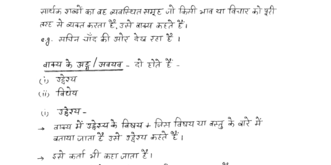 New Top Hindi Grammar handwritten notes pdf
