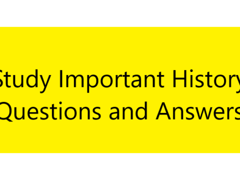 Study Important History Questions and Answers