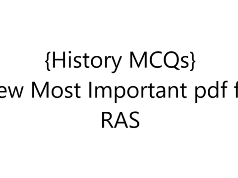 {History MCQs} New Most Important pdf for RAS
