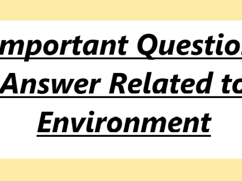 Important Question Answer Related to Environment