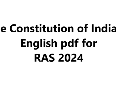 The Constitution of India in English pdf for RAS 2024