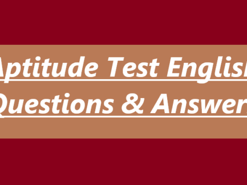 Aptitude Test English Questions & Answers