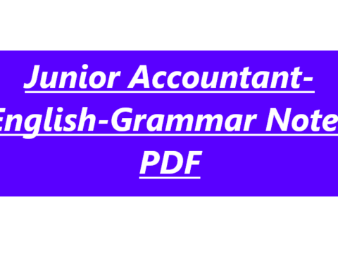 Junior Accountant- English-Grammar Notes PDF