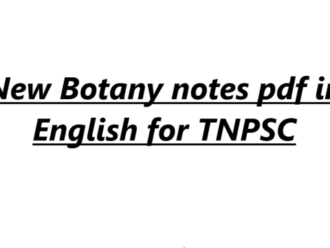 New Botany notes pdf in English for TNPSC