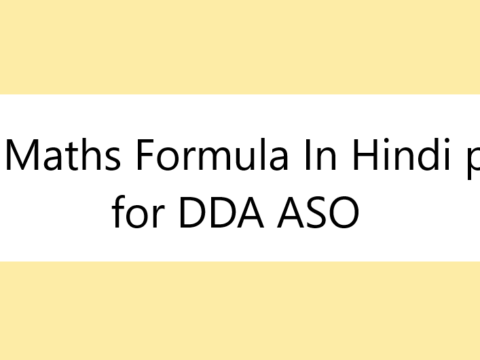 All Maths Formula In Hindi pdf for DDA ASO