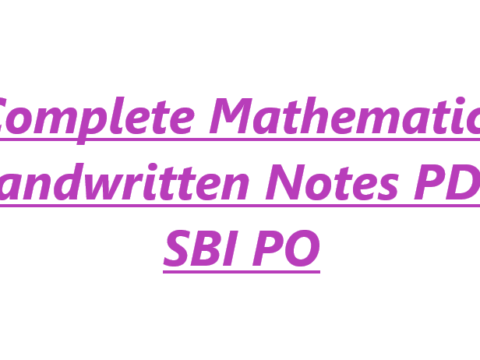 Complete Mathematics Handwritten Notes PDF- SBI PO