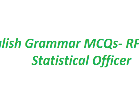 English Grammar MCQs- RPSC Statistical Officer