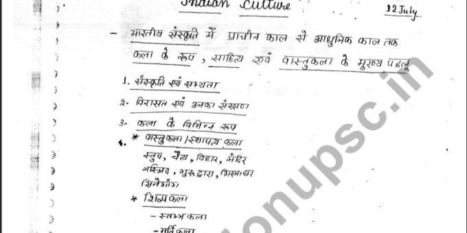 Indian Culture Notes Hindi PDF Download 2023