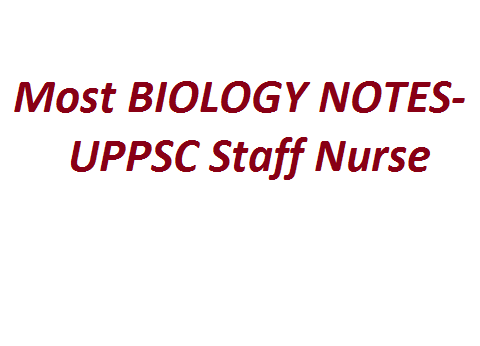 Most BIOLOGY NOTES- UPPSC Staff Nurse