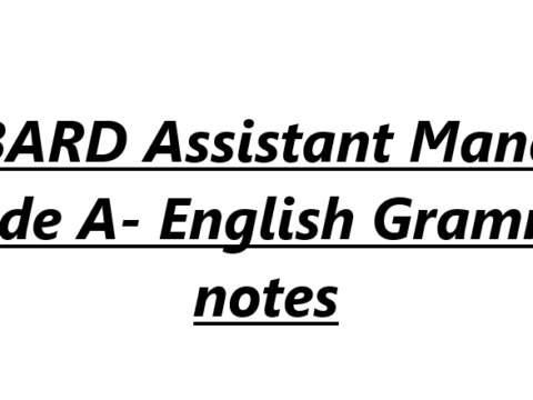 NABARD Assistant Manager Grade A- English Grammar notes