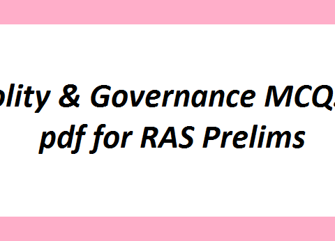Polity & Governance MCQs pdf for RAS Prelims