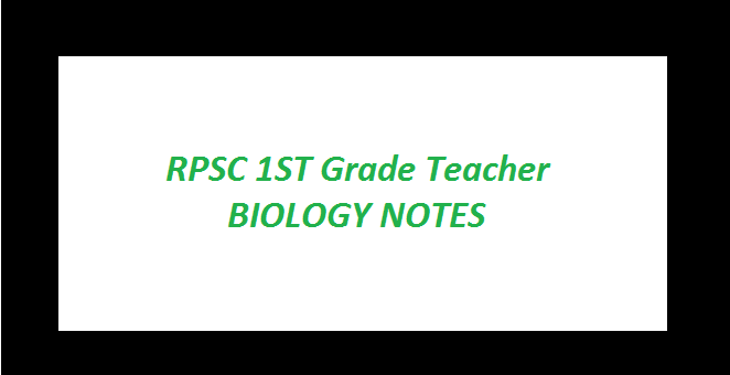 RPSC 1ST Grade Teacher BIOLOGY NOTES