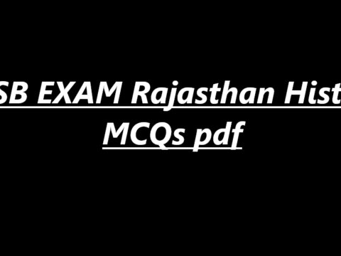 RSSB EXAM Rajasthan History MCQs pdf