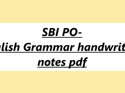 SBI PO-English Grammar handwritten notes pdf