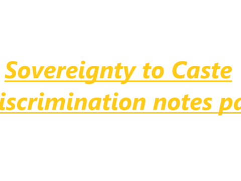 Sovereignty to Caste Discrimination notes pdf