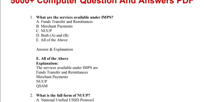 5555+ Computer Questions And Answers PDF 2024