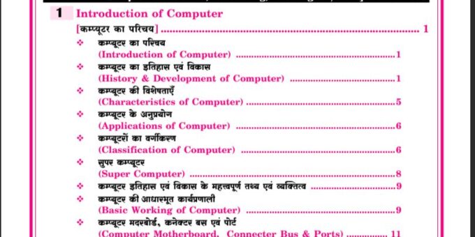 Computer Fundamentals Notes PDF 2024 In Hindi Download