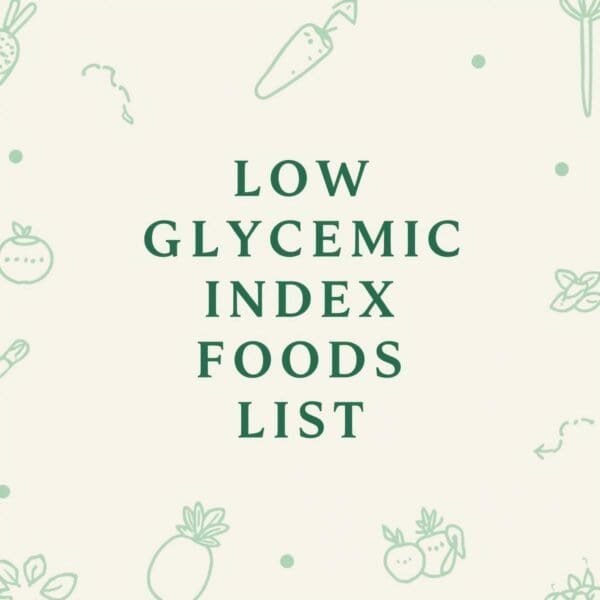 Low Glycemic Index Foods List PDF