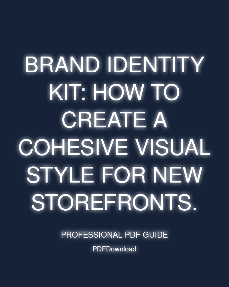 Brand Identity Kit: How to create a cohesive visual style for new storefronts.