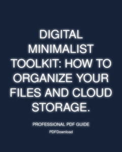 Digital Minimalist Toolkit: How to organize your files and cloud storage.