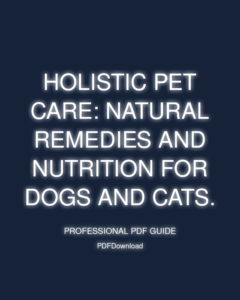 Holistic Pet Care: Natural remedies and nutrition for dogs and cats.