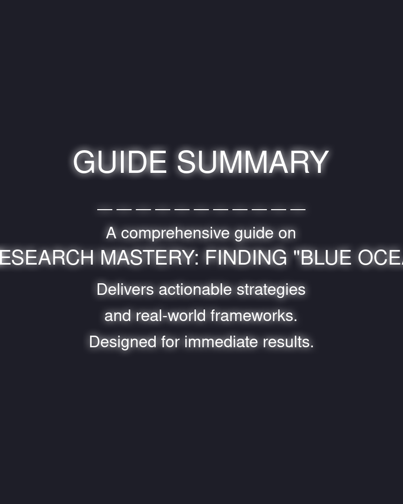 Niche Research Mastery: Finding "blue ocean" products for Shopify or Amazon. - Image 4