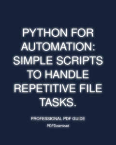 Python for Automation: Simple scripts to handle repetitive file tasks.