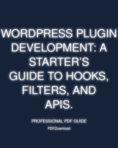 WordPress Plugin Development: A starter’s guide to hooks, filters, and APIs.
